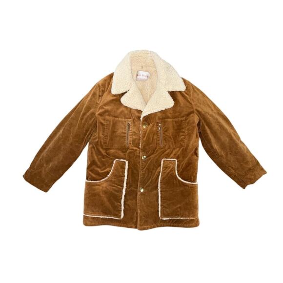 Vintage 70s Royal Knight Corduroy Sherpa Lined Ranch Coat Men’s 42 Long - Picture 3 of 5